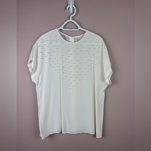LIZ CLAIBORNE | vintage blouse top with pearl accents size 10
